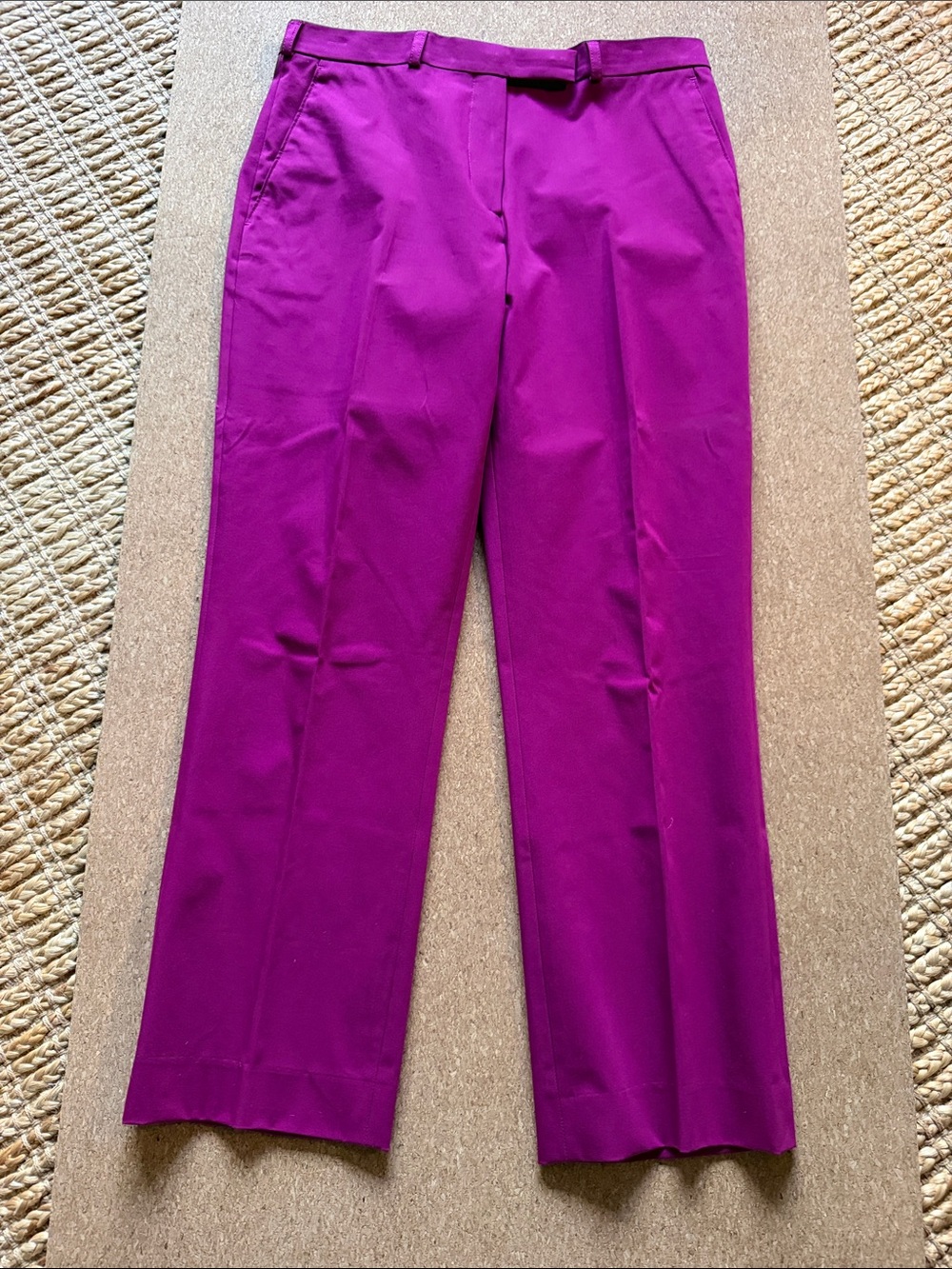 Etro Cropped Slim Ankle Pants in Deep Magenta